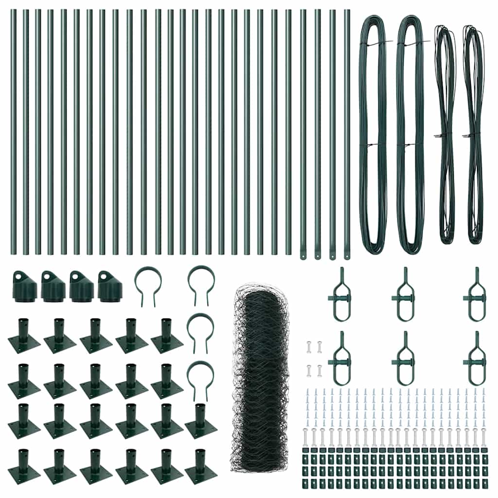 Recinzione con pali. Verde 0.4 x 50 m Acciaio rivestito in PVC 3353539