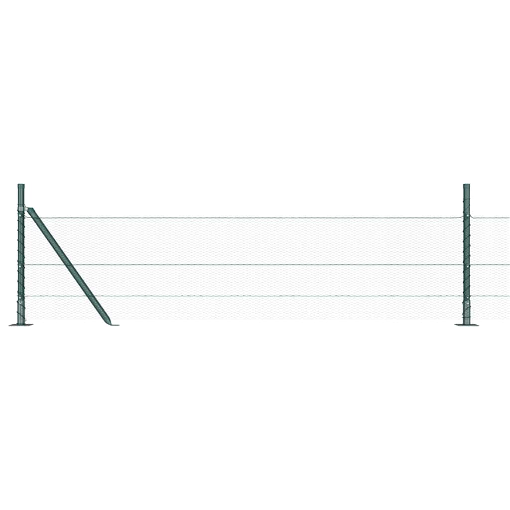 Recinzione con pali. Verde 0.5 x 50 m Acciaio rivestito in PVC 3353540