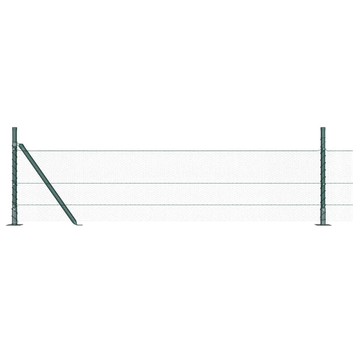 Recinzione con pali. Verde 0.5 x 50 m Acciaio rivestito in PVC 3353540