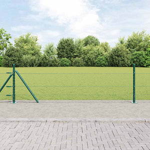 Recinzione con pali. Verde 0.5 x 50 m Acciaio rivestito in PVC 3353541