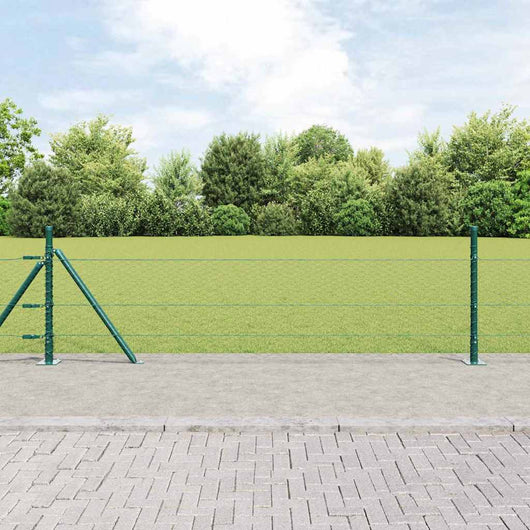 Recinzione con pali. Verde 0.5 x 50 m Acciaio rivestito in PVC 3353541