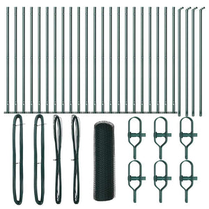 Recinzione con pali. Verde 0.5 x 50 m Acciaio rivestito in PVC 3353541