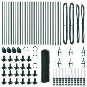 Recinzione con pali. Verde 0.5 x 50 m Acciaio rivestito in PVC 3353541