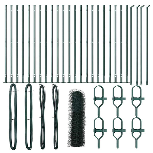 Recinzione con pali. Verde 0.5 x 50 m Acciaio rivestito in PVC 3353542