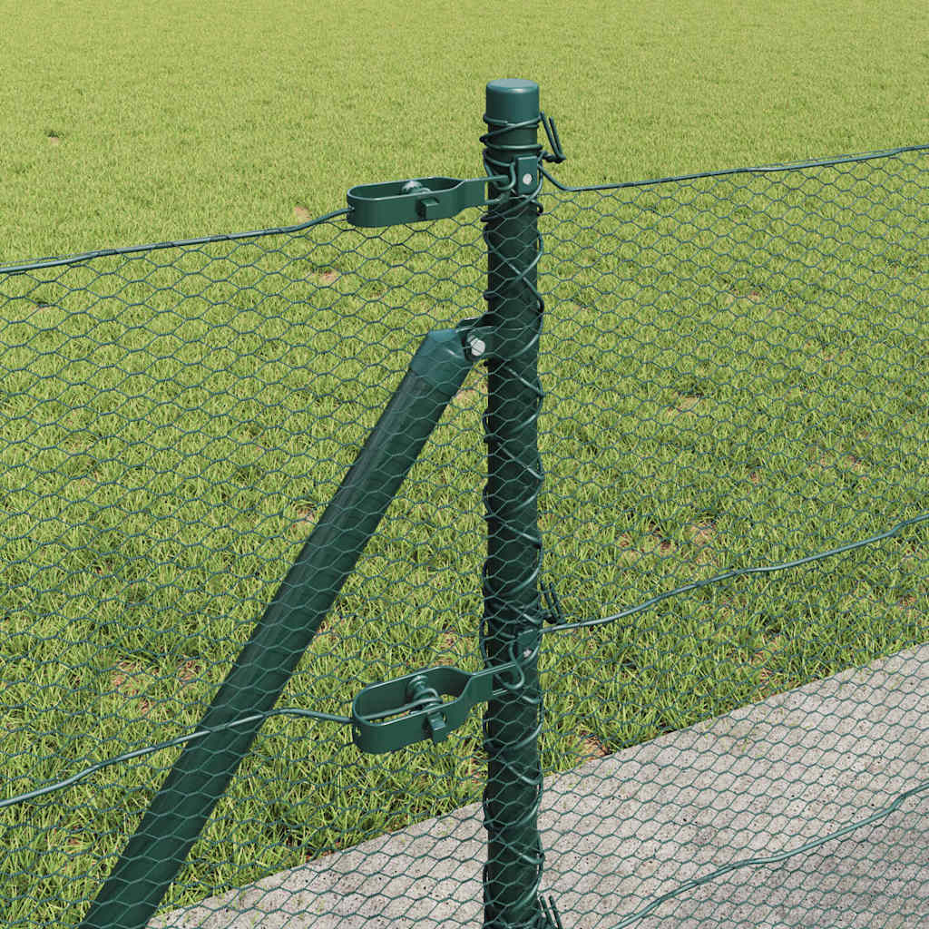 Recinzione con pali. Verde 0.6 x 50 m Acciaio rivestito in PVC 3353544