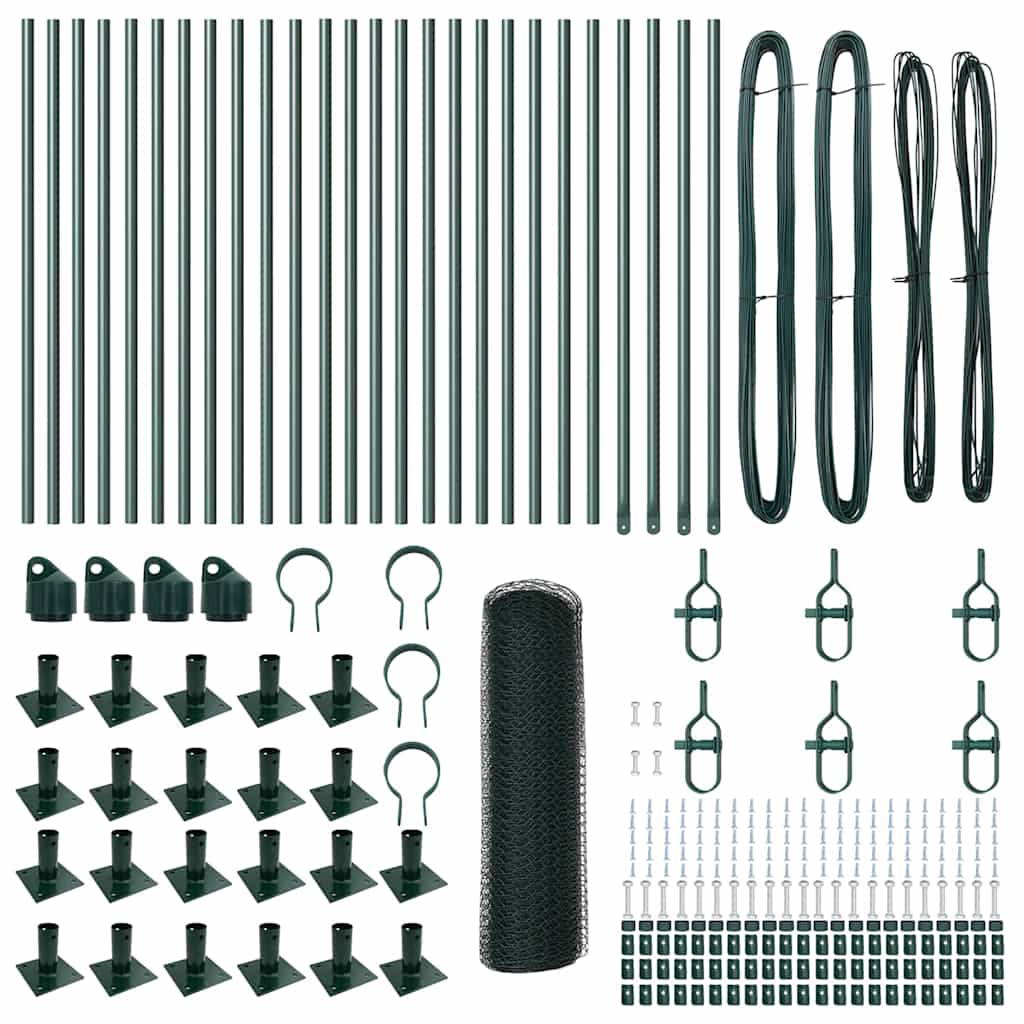 Recinzione con pali. Verde 0.6 x 50 m Acciaio rivestito in PVC 3353544