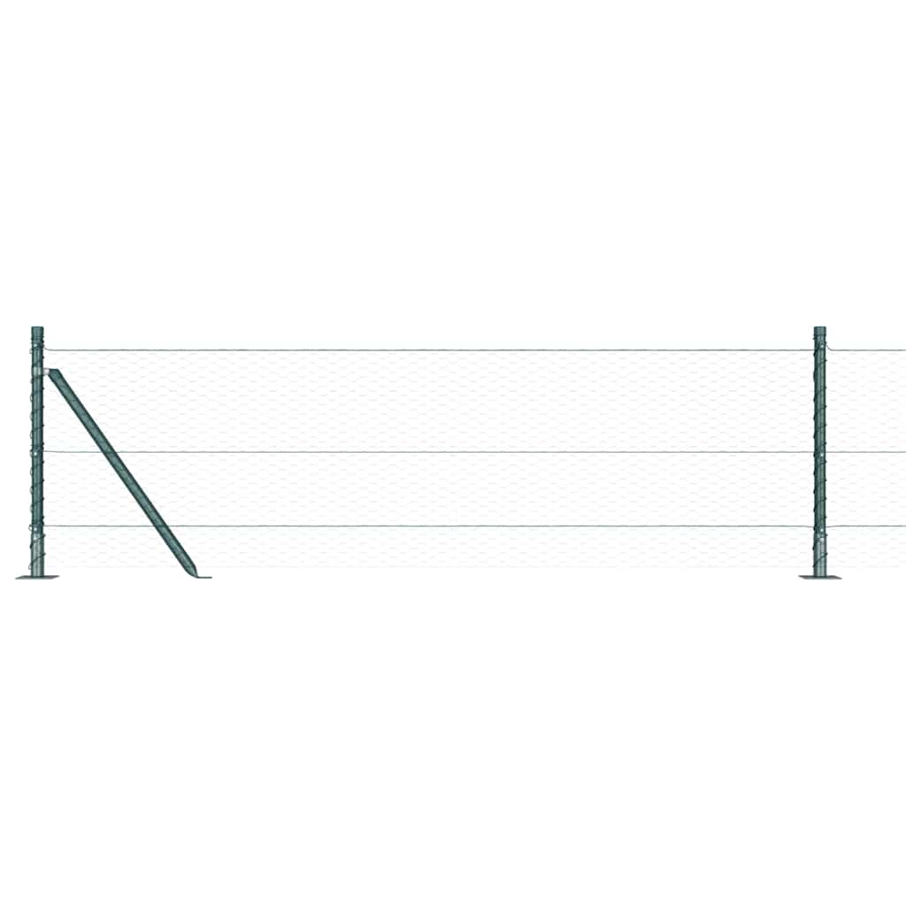 Recinzione con pali. Verde 0.6 x 50 m Acciaio rivestito in PVC 3353545