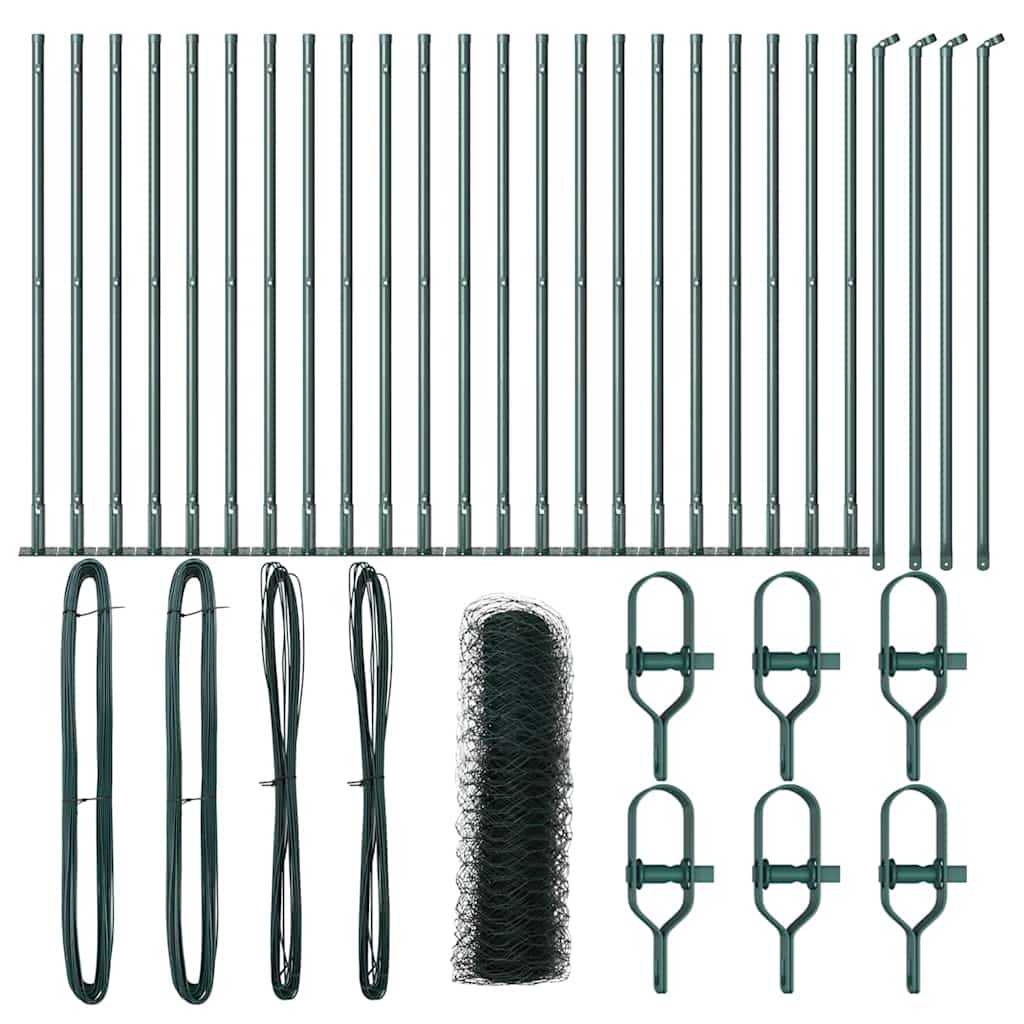 Recinzione con pali. Verde 0.6 x 50 m Acciaio rivestito in PVC 3353546