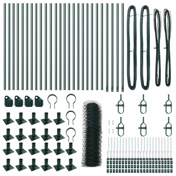 Recinzione con pali. Verde 0.6 x 50 m Acciaio rivestito in PVC 3353546