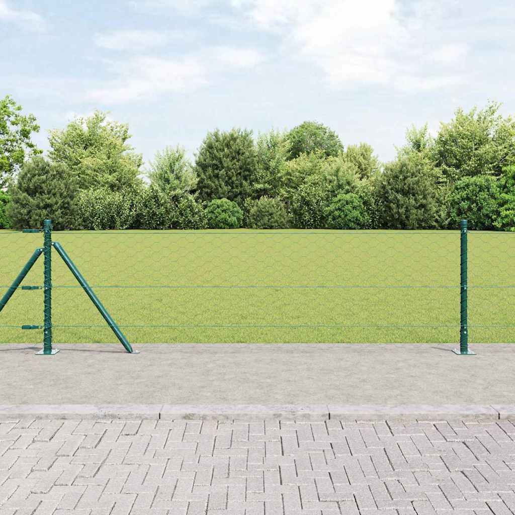Recinzione con pali. Verde 0.6 x 50 m Acciaio rivestito in PVC 3353547