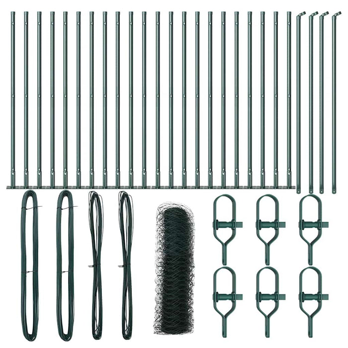 Recinzione con pali. Verde 0.6 x 50 m Acciaio rivestito in PVC 3353547