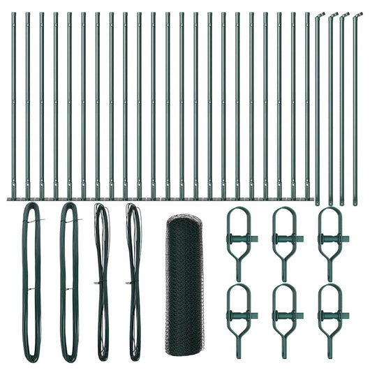 Recinzione con pali. Verde 0.8 x 50 m Acciaio rivestito in PVC 3353548