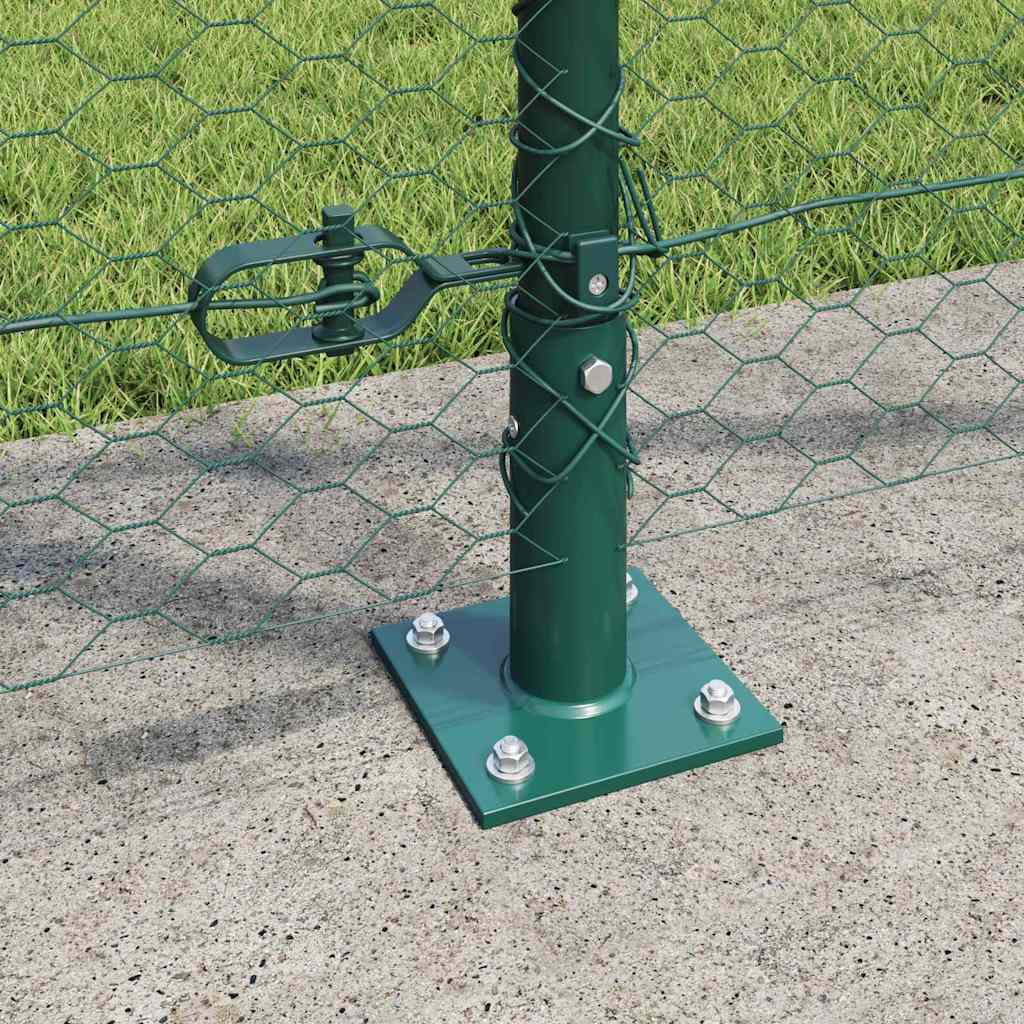 Recinzione con pali. Verde 1.2 x 50 m Acciaio rivestito in PVC 3353557