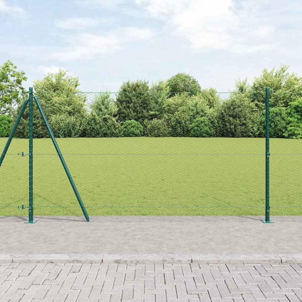 Recinzione con pali. Verde 1.2 x 50 m Acciaio rivestito in PVC 3353557