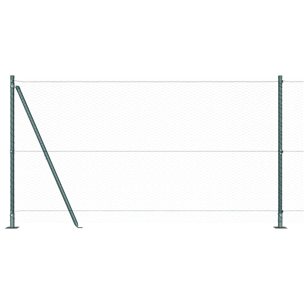 Recinzione con pali. Verde 1.2 x 50 m Acciaio rivestito in PVC 3353557