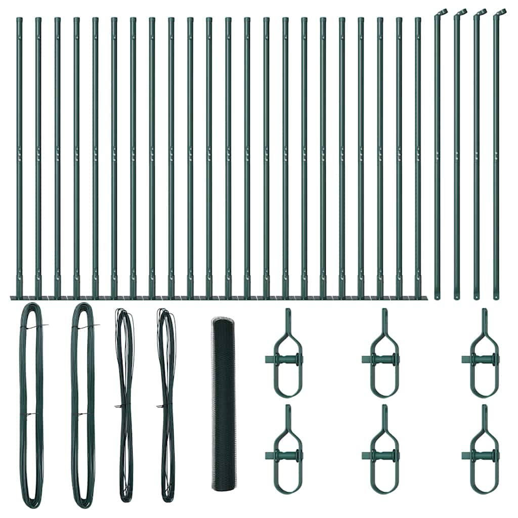 Recinzione con pali. Verde 1.2 x 50 m Acciaio rivestito in PVC 3353557