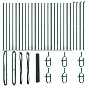 Recinzione con pali. Verde 1.2 x 50 m Acciaio rivestito in PVC 3353557