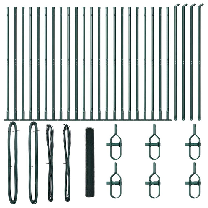 Recinzione con pali. Verde 1.2 x 50 m Acciaio rivestito in PVC 3353557