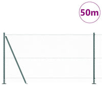 Recinzione con pali. Verde 1.2 x 50 m Acciaio rivestito in PVC 3353557