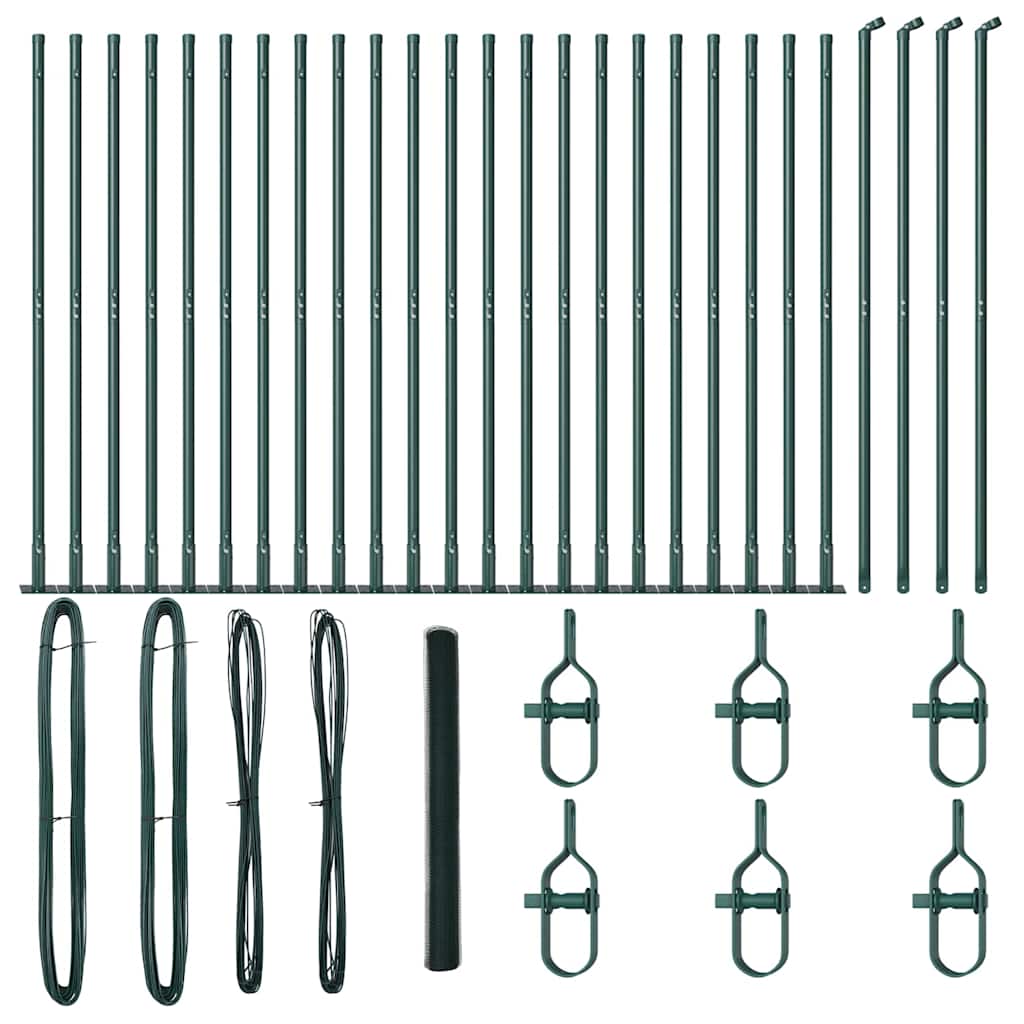 Recinzione con pali. Verde 1.4 x 50 m Acciaio rivestito in PVC 3353560