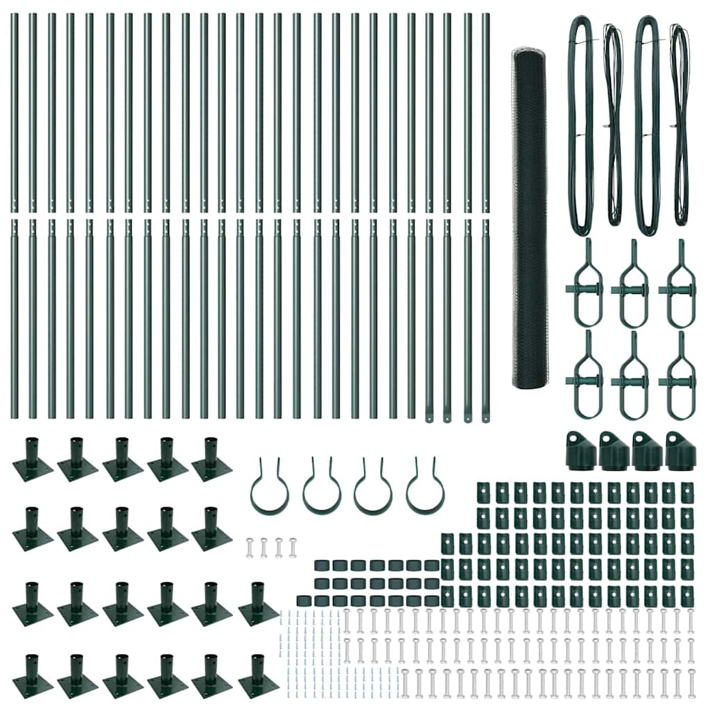 Recinzione con pali. Verde 1.4 x 50 m Acciaio rivestito in PVC 3353560