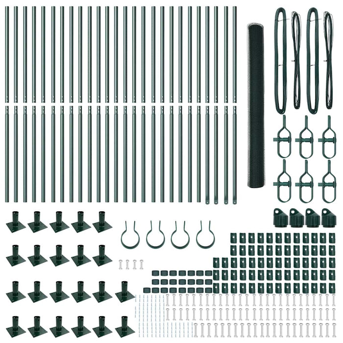 Recinzione con pali. Verde 1.4 x 50 m Acciaio rivestito in PVC 3353560