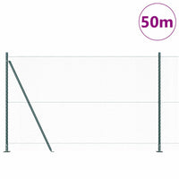 Recinzione con pali. Verde 1.4 x 50 m Acciaio rivestito in PVC 3353560
