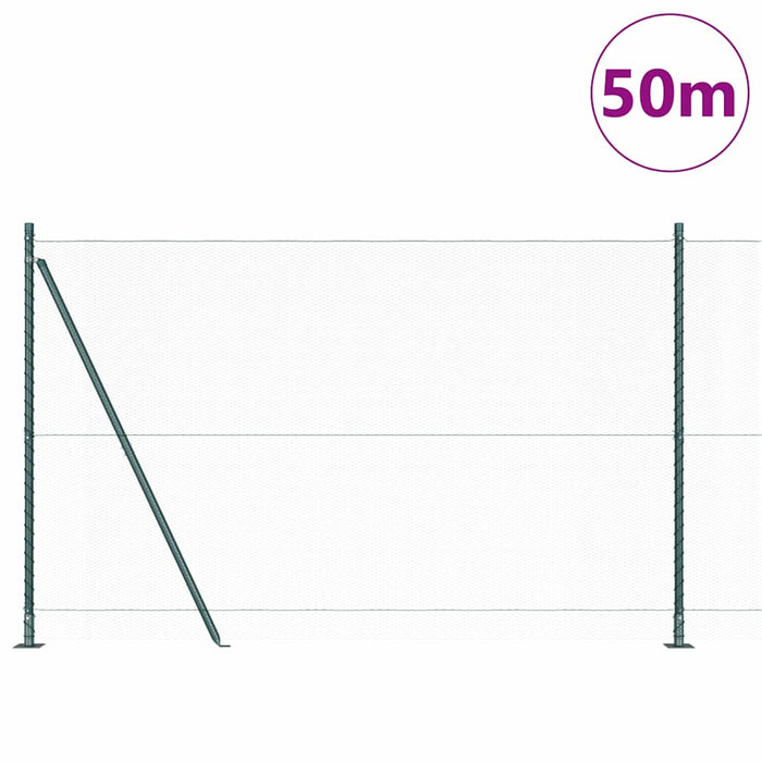 Recinzione con pali. Verde 1.4 x 50 m Acciaio rivestito in PVC 3353560