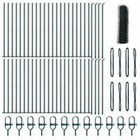 Recinzione con pali. Verde 0.5 x 100 m Acciaio rivestito in PVC 3353578