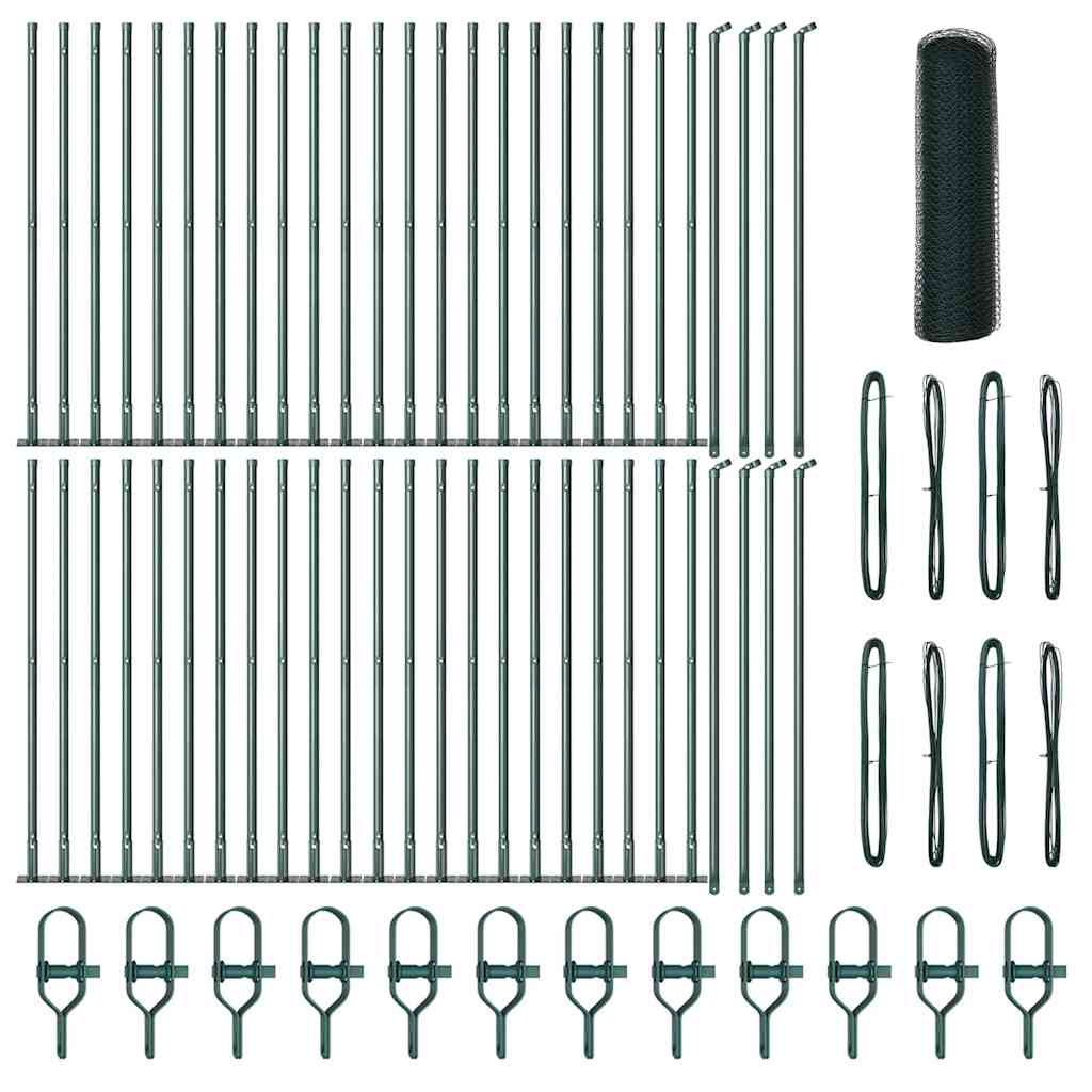 Recinzione con pali. Verde 0.6 x 100 m Acciaio rivestito in PVC 3353580