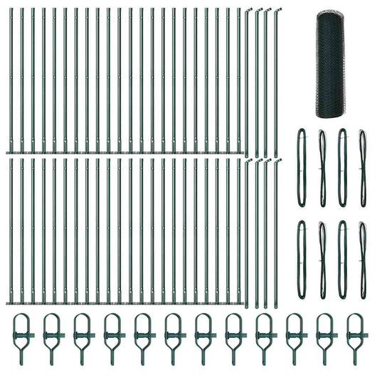 Recinzione con pali. Verde 0.6 x 100 m Acciaio rivestito in PVC 3353580