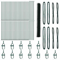 Recinzione con pali. Verde 1.4 x 100 m Acciaio rivestito in PVC 3353598