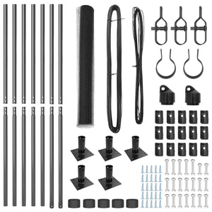 Recinzione con pali. Grigio 1 x 10 m Acciaio rivestito in PVC 3353622