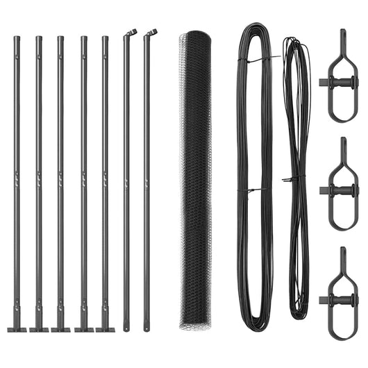 Recinzione con pali. Grigio 1.6 x 10 m Acciaio rivestito in PVC 3353638