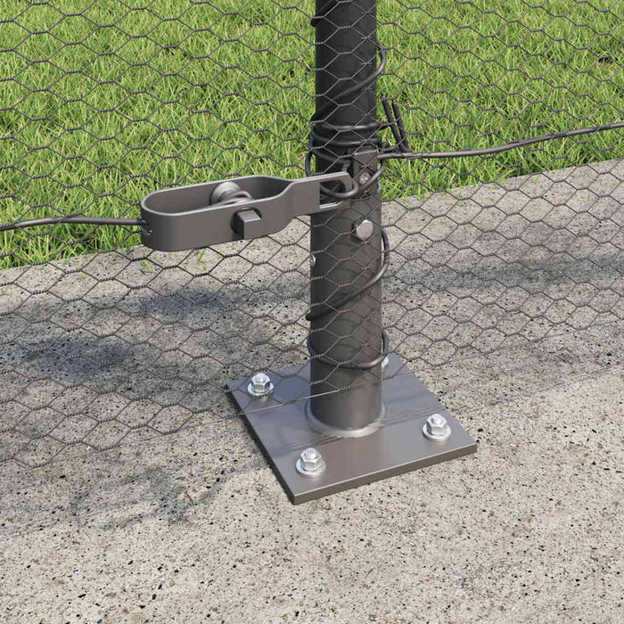 Recinzione con pali. Grigio 1 x 25 m Acciaio rivestito in PVC 3353657