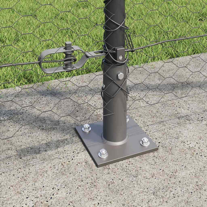 Recinzione con pali. Grigio 1.2 x 25 m Acciaio rivestito in PVC 3353662