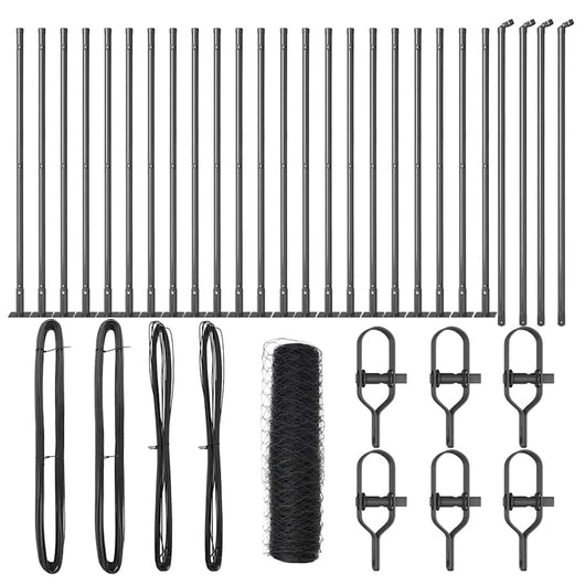 Recinzione con pali. Grigio 0.6 x 50 m Acciaio rivestito in PVC 3353687