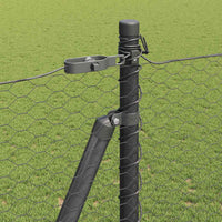 Recinzione con pali. Grigio 1.5 x 50 m Acciaio rivestito in PVC 3353706