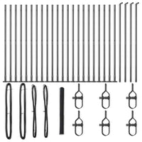 Recinzione con pali. Grigio 1.5 x 50 m Acciaio rivestito in PVC 3353706