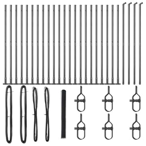 Recinzione con pali. Grigio 1.5 x 50 m Acciaio rivestito in PVC 3353706