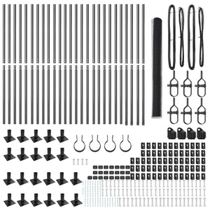 Recinzione con pali. Grigio 1.5 x 50 m Acciaio rivestito in PVC 3353706
