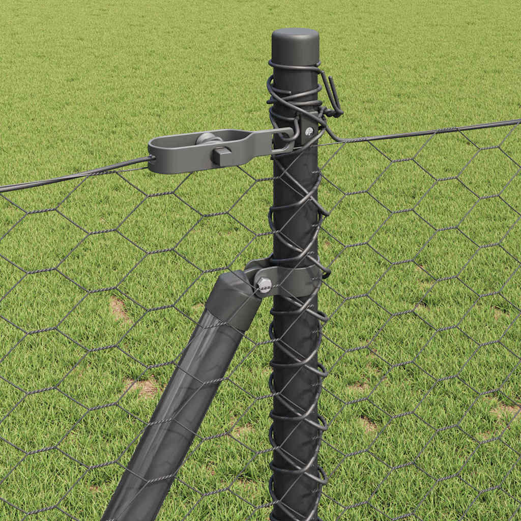 Recinzione con pali. Grigio 0.8 x 100 m 3353727