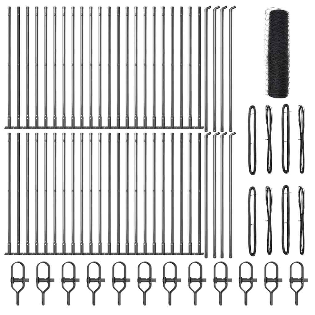 Recinzione con pali. Grigio 0.8 x 100 m 3353727