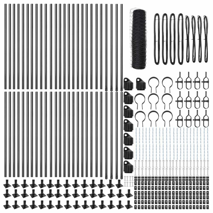 Recinzione con pali. Grigio 0.8 x 100 m 3353727