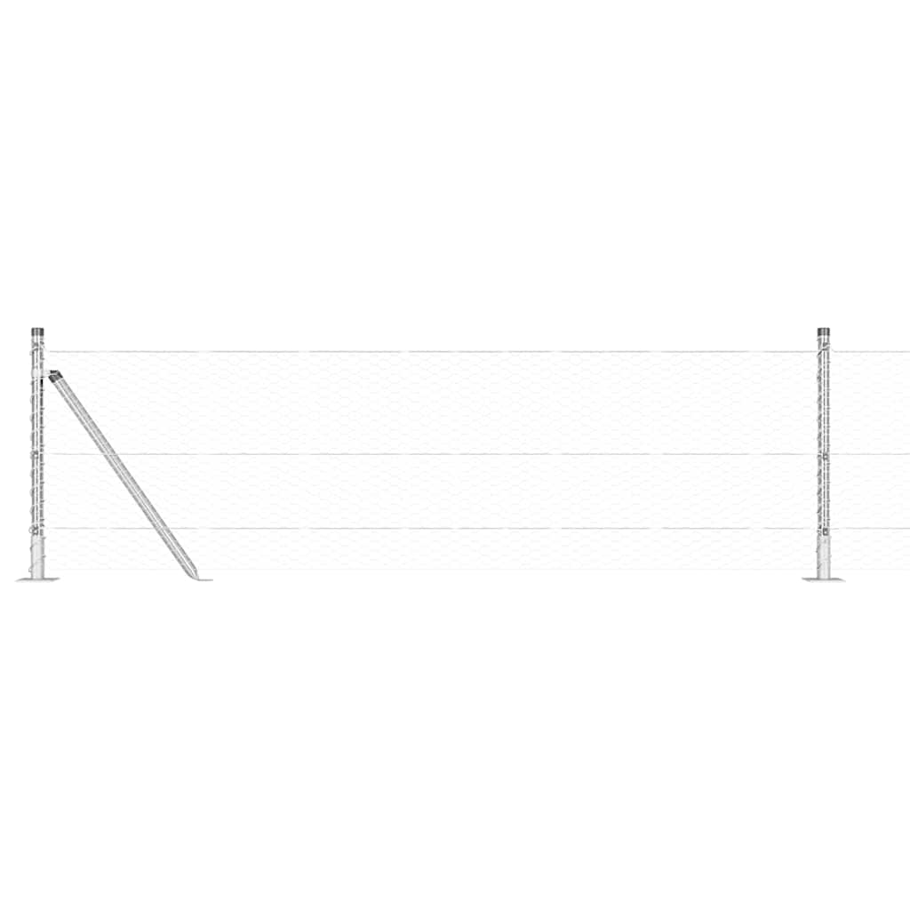 Recinzione con pali. Argento 0.6 x 10 m 3353755