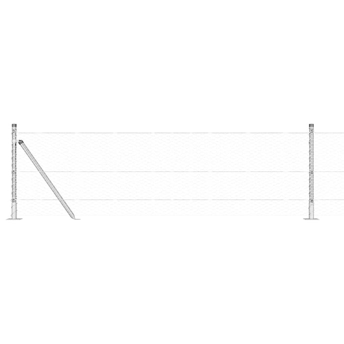 Recinzione con pali. Argento 0.6 x 10 m 3353755