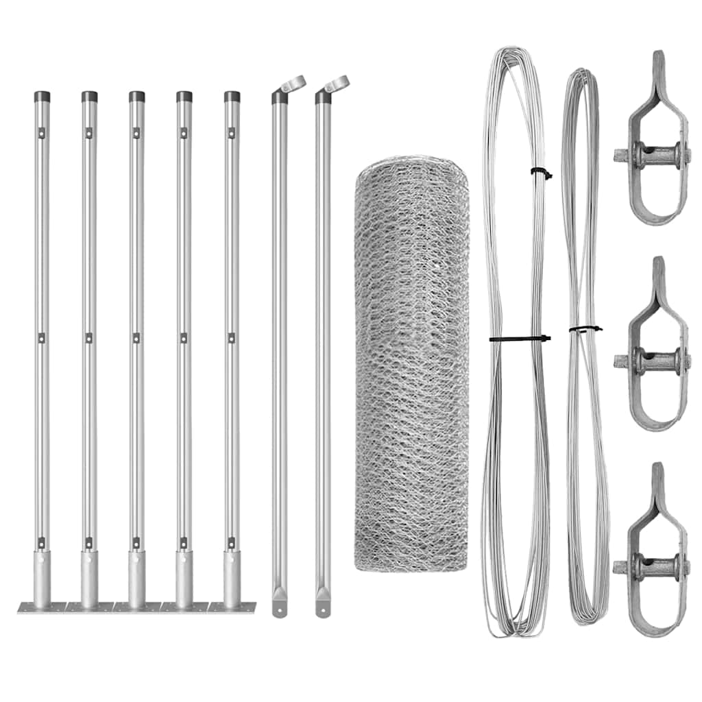 Recinzione con pali. Argento 0.6 x 10 m 3353755