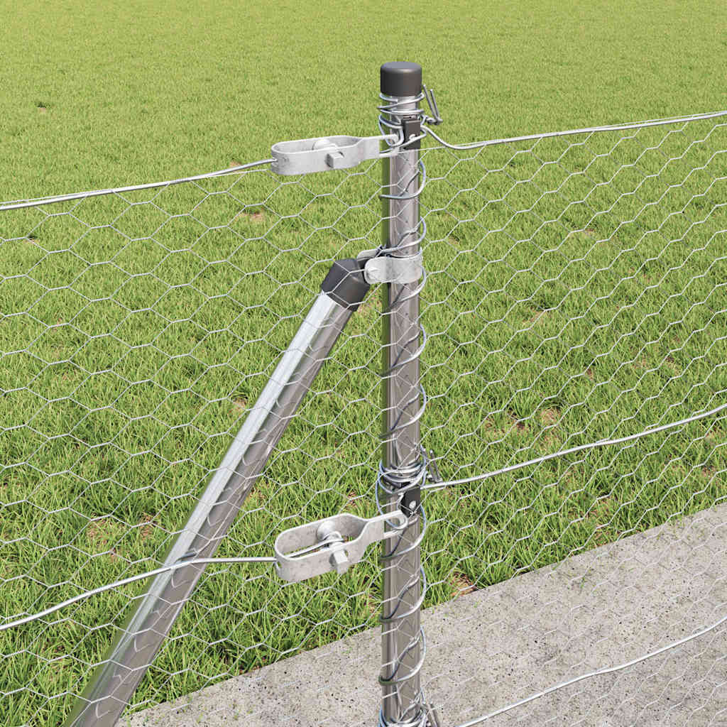 Recinzione con pali. Argento 0.4 x 25 m 3353783