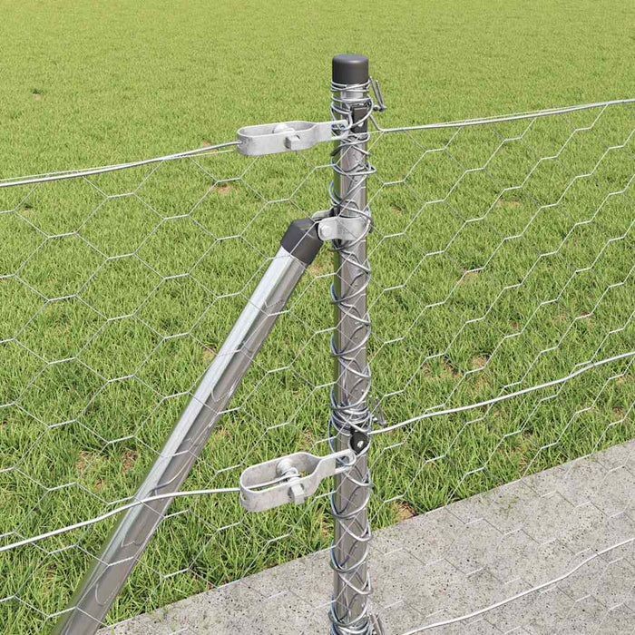 Recinzione con pali. Argento 0.5 x 25 m 3353789