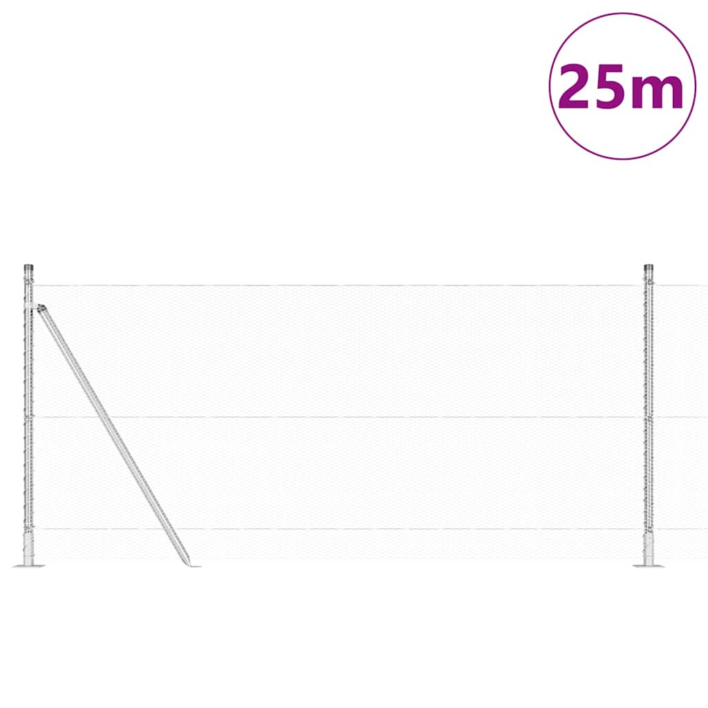 Recinzione con pali. Argento 0.8 x 25 m 3353794